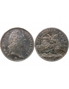 GALERES ROYALES, LOUIS XV - OPPOSITION FRANCO-ANGLAISE - JETON ARGENT 1756 2