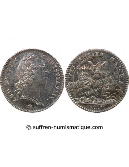 GALERES ROYALES, LOUIS XV - OPPOSITION FRANCO-ANGLAISE - JETON ARGENT 1756