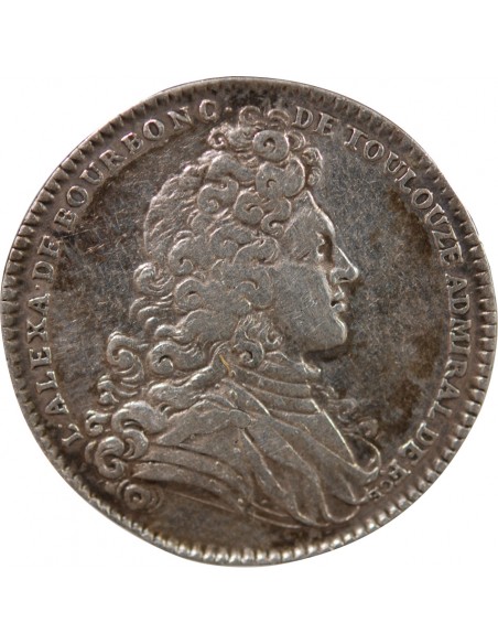 GALERES ROYALES, LOUIS ALEXANDRE DE BOURBON, COMPTE DE TOULOUSE - JETON ARGENT 1716