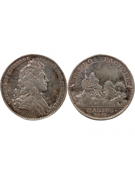 GALERES ROYALES, LOUIS ALEXANDRE DE BOURBON, COMPTE DE TOULOUSE - JETON ARGENT 1716
