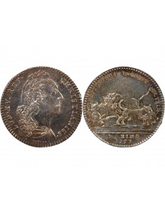 GALERES ROYALES, LOUIS XV - LUTTE CONTRE LA PIRATERIE EN MEDITERRANEE - JETON ARGENT 1757 2
