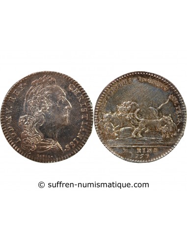 GALERES ROYALES, LOUIS XV - LUTTE CONTRE LA PIRATERIE EN MEDITERRANEE - JETON ARGENT 1757