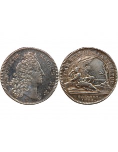 GALERES ROYALES, LOUIS XIV - JETON ARGENT 1712 2