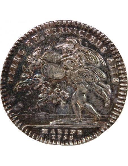 GALERES ROYALES, LOUIS XV - JETON ARGENT 1758