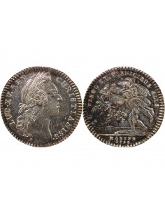 GALERES ROYALES, LOUIS XV - JETON ARGENT 1758 2