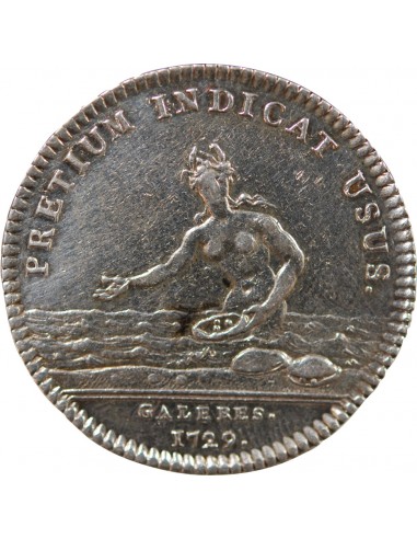 GALERES ROYALES, JEAN PHILIPPE D'ORLEANS - JETON ARGENT 1729