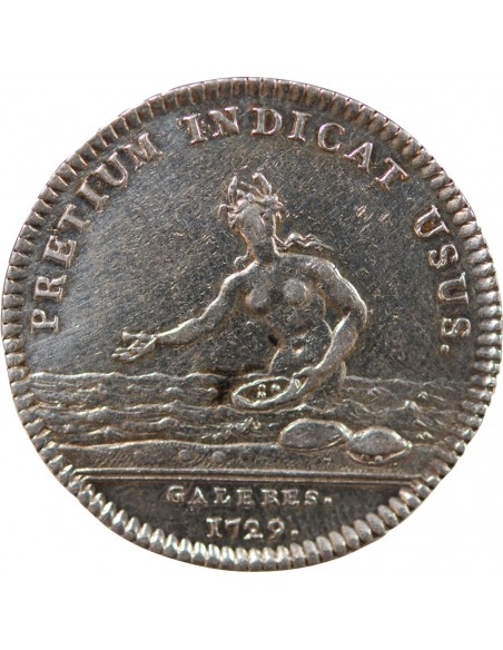 GALERES ROYALES, JEAN PHILIPPE D'ORLEANS - JETON ARGENT 1729