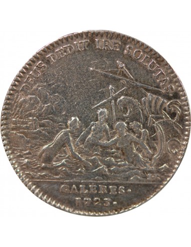 GALERES ROYALES, LOUIS XV - JETON ARGENT 1723