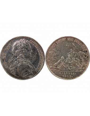 GALERES ROYALES, LOUIS XV - JETON ARGENT 1723