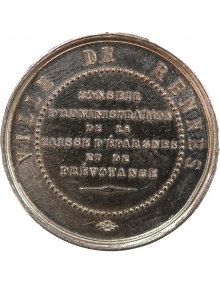 CAISSE D'EPARGNE DE RENNES - JETON ARGENT poinçon Corne (après 1879)