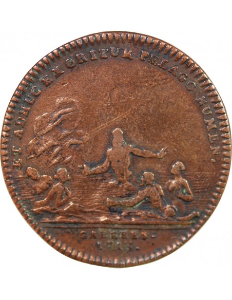 GALERES ROYALES, MARECHAL RENE-MANS DE FROULAY DE TESSE - JETON CUIVRE 1713