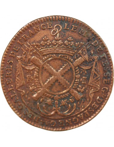 GALERES ROYALES, MARECHAL RENE-MANS DE FROULAY DE TESSE - JETON CUIVRE 1713