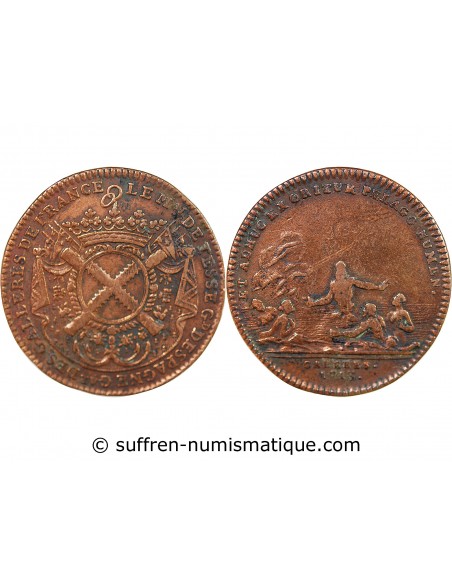 GALERES ROYALES, MARECHAL RENE-MANS DE FROULAY DE TESSE - JETON CUIVRE 1713
