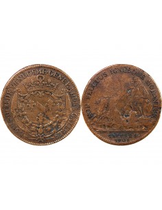 GALERES ROYALES, LOUIS JOSEPH DE BOURBON, DUC DE VENDOME - JETON CUIVRE 1705 2