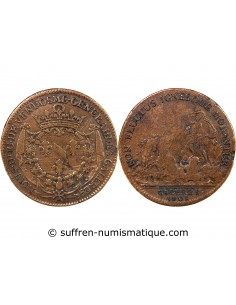 GALERES ROYALES, LOUIS JOSEPH DE BOURBON, DUC DE VENDOME - JETON CUIVRE 1705