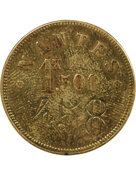 EMPLOYES DU CHEMIN DE FER D'ORLEANS, BOULANGERIE COOPERATIVE - JETON LAITON, 1.5k