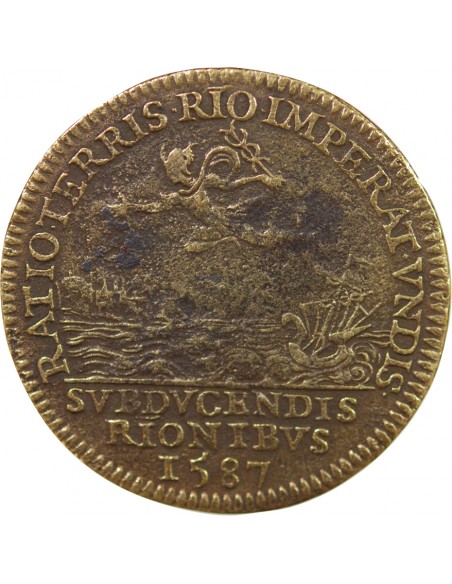 CHAMBRE DES COMPTES DE BRETAGNE – JETON LAITON 1587 NANTES