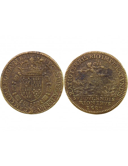 CHAMBRE DES COMPTES DE BRETAGNE – JETON LAITON 1587 NANTES