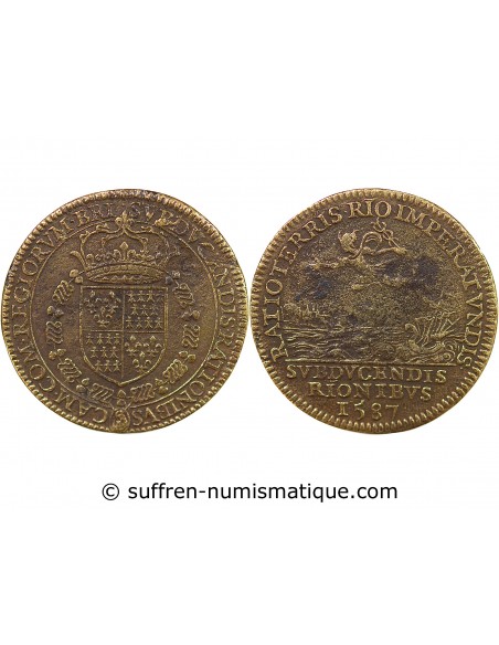 CHAMBRE DES COMPTES DE BRETAGNE – JETON LAITON 1587 NANTES