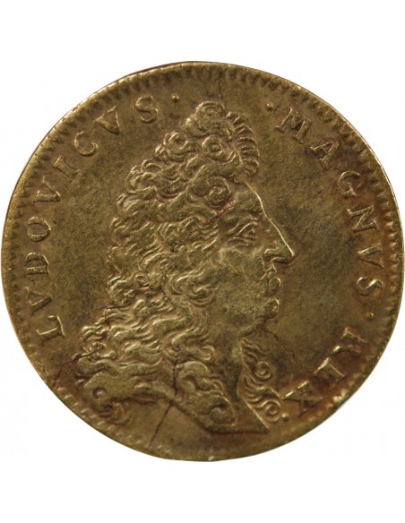GALERES ROYALES, LOUIS XIV - EXPEDITION DE CARTHAGENE DES INDES, 1697 - JETON LAITON