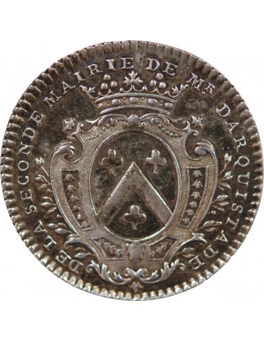MAIRE DE NANTES, RENÉ DARQUISTADE – JETON ARGENT 1743