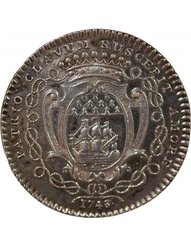 MAIRE DE NANTES, RENÉ DARQUISTADE – JETON ARGENT 1743