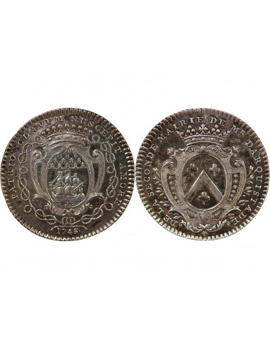 MAIRE DE NANTES, RENÉ DARQUISTADE – JETON ARGENT 1743