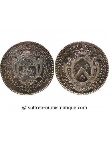 MAIRE DE NANTES, RENÉ DARQUISTADE – JETON ARGENT 1743