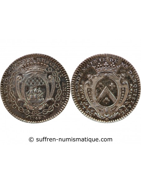 MAIRE DE NANTES, RENÉ DARQUISTADE – JETON ARGENT 1743
