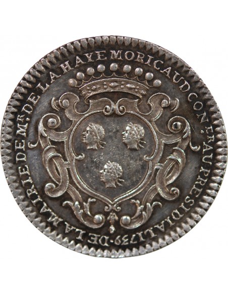 MAIRE DE NANTES, FRANCOIS DE LA HAYE MORICAUD – JETON ARGENT 1738
