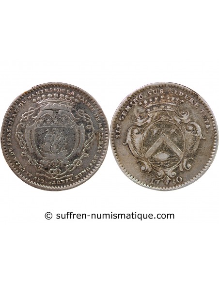 MAIRE DE NANTES, RENE LERAY – JETON ARGENT 1730