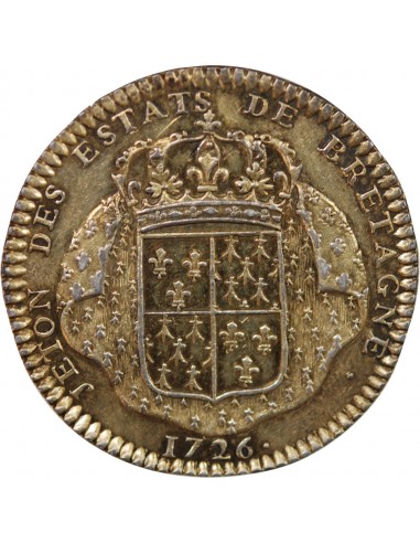 ETATS DE BRETAGNE, LOUIS XV – JETON ARGENT 1726 SAINT BRIEUC Daniel 80