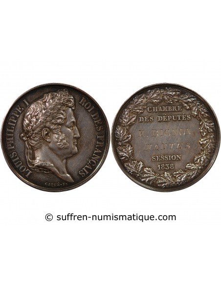 CHAMBRE DES DÉPUTÉS, LOUIS-PHILIPPE - MÉDAILLE ARGENT 1847