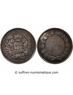 VILLE DE NANTES, EXPOSITION INTERNATIONALE DE LA RACE CANINE - MÉDAILLE ARGENT 1885 - 1er PRIX BLACK RETRIEVER ATTRIBUE A E.BIRE