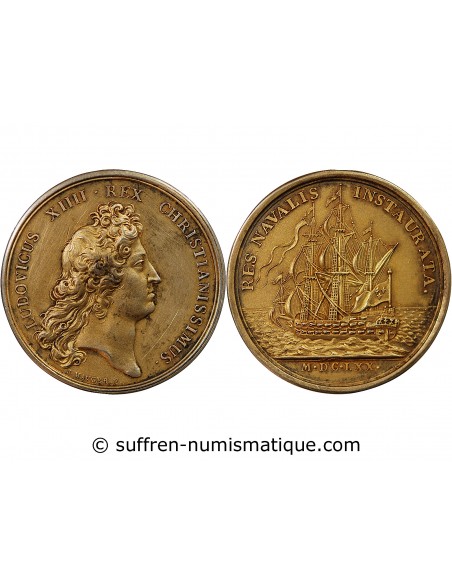 REFRAPPE LOUIS XIV - MÉDAILLE ARGENT DORE - GRANDE SEMAINE MARITIME DE NANTES, AOUT 1908