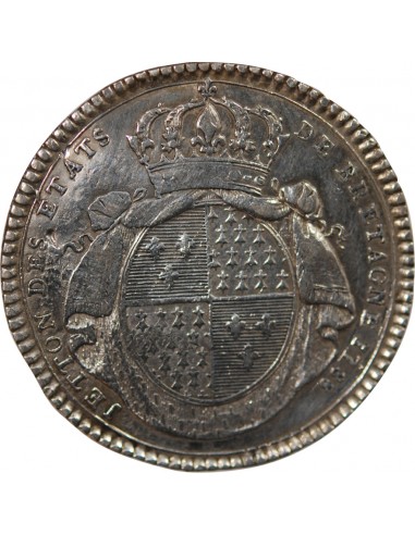ETATS DE BRETAGNE, LOUIS XVI – JETON ARGENT 1788 RENNES Daniel 140