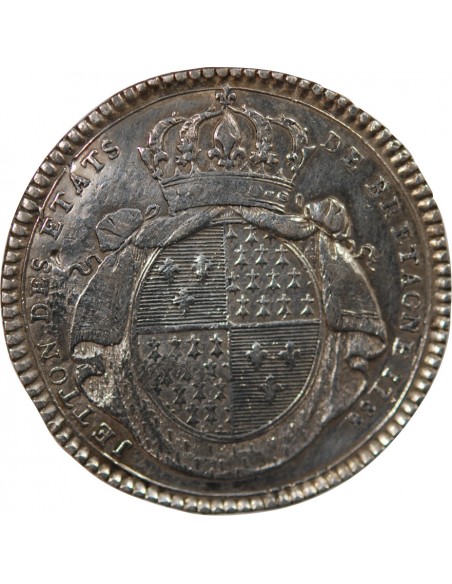 ETATS DE BRETAGNE, LOUIS XVI – JETON ARGENT 1788 RENNES Daniel 140
