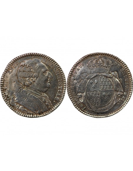 ETATS DE BRETAGNE, LOUIS XVI – JETON ARGENT 1788 RENNES Daniel 140