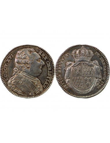 ETATS DE BRETAGNE, LOUIS XVI – JETON ARGENT 1788 RENNES Daniel 139