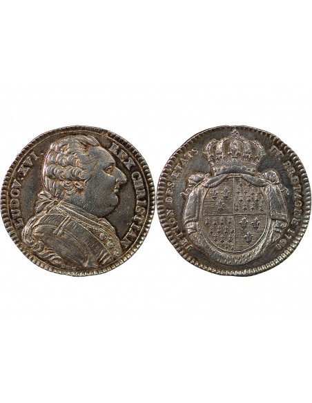 ETATS DE BRETAGNE, LOUIS XVI – JETON ARGENT 1788 RENNES Daniel 139