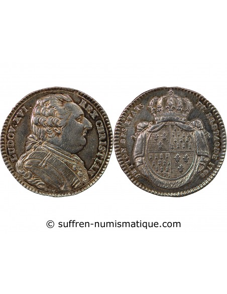 ETATS DE BRETAGNE, LOUIS XVI – JETON ARGENT 1788 RENNES Daniel 139