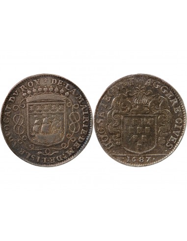 MAIRE DE NANTES - GUILLAUME DE LISLE DE LA NICOLLIERE - JETON ARGENT 1687
