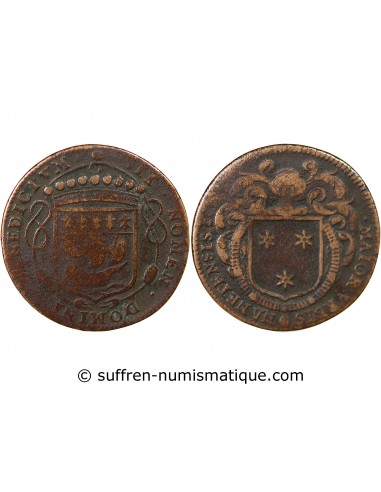 MAIRE DE NANTES - JACQUES HUTEAU, SIEUR DES BURONS - JETON CUIVRE 1659