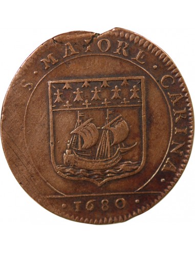 MAIRE DE NANTES - JACQUES FREMON, SIEUR DU BOUFFAY ET DES CROIX - JETON CUIVRE 1680