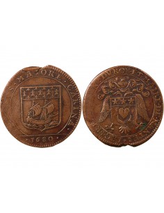 MAIRE DE NANTES - JACQUES FREMON, SIEUR DU BOUFFAY ET DES CROIX - JETON CUIVRE 1680 2
