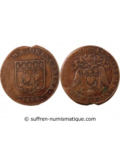 MAIRE DE NANTES - JACQUES FREMON, SIEUR DU BOUFFAY ET DES CROIX - JETON CUIVRE 1680