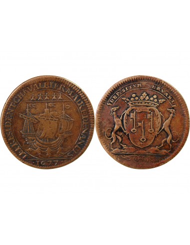 MAIRE DE NANTES - CHARLES CESAR CHEVALIER, SIEUR DU BOIS CHEVALIER - JETON CUIVRE 1677