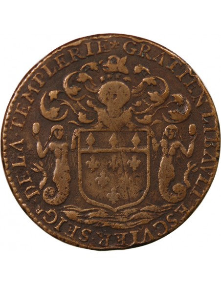 MAIRE DE NANTES - GRATIEN LIBAULT, SIEUR DE LA TEMPLERIE – JETON CUIVRE 1671