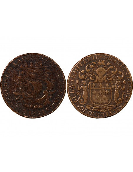 MAIRE DE NANTES - GRATIEN LIBAULT, SIEUR DE LA TEMPLERIE – JETON CUIVRE 1671