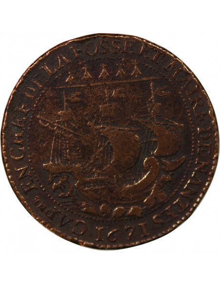 MAIRE DE NANTES - GRATIEN LIBAULT, SIEUR DE LA TEMPLERIE – JETON CUIVRE 1671